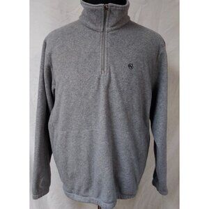 Nautica Competition Mens Large Grey 1/4 Zip Fleece Logo Pullover Jacket